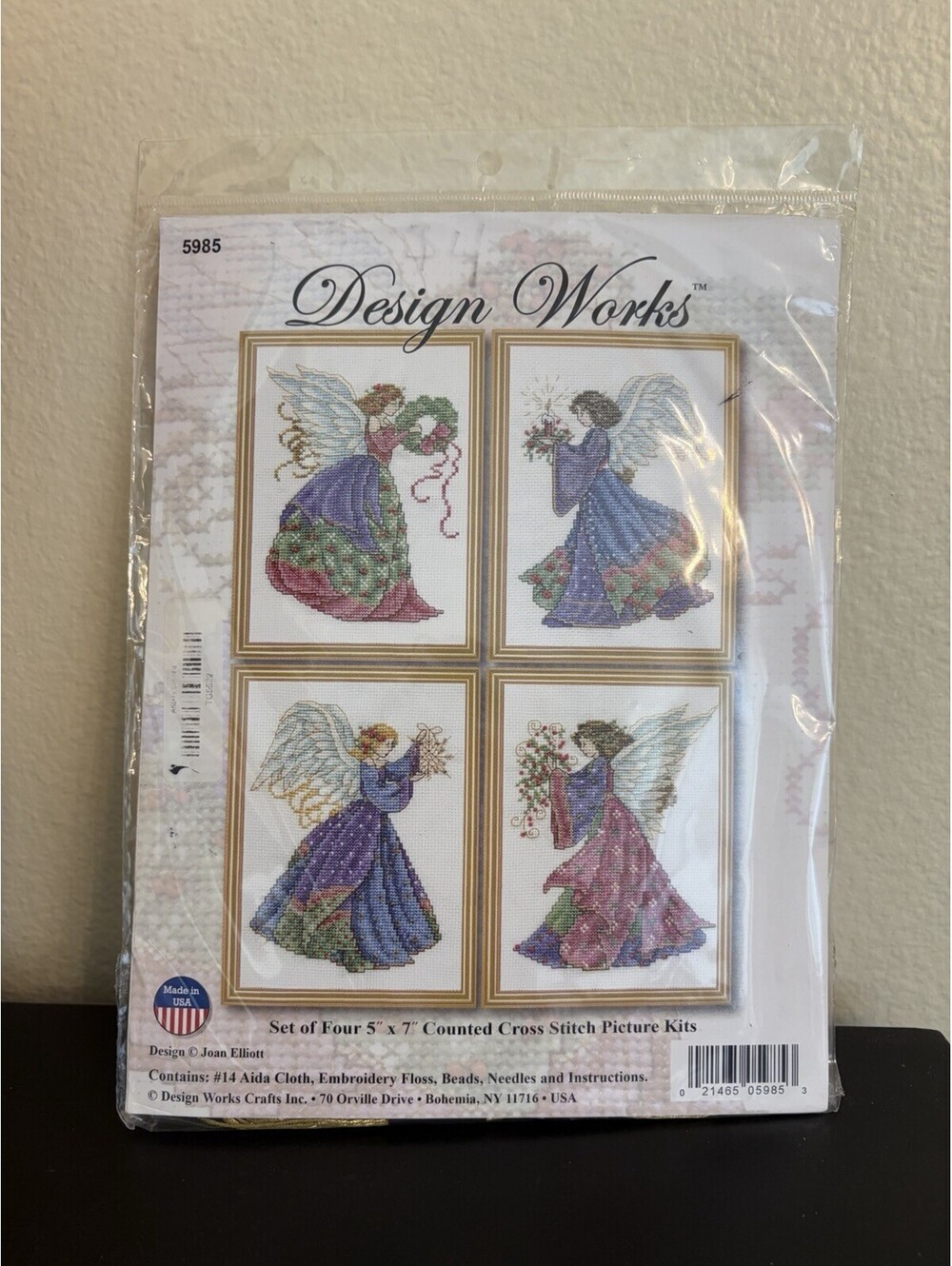 Design Works CHRISTMAS ANGELS Counted Cross Stitch Kit  Set of 4 Pictures New